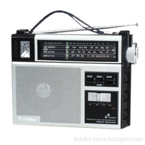 FM/AM 4-Band Portable Radio, from China Powered by D 1.5V x 2 BatteriesNew